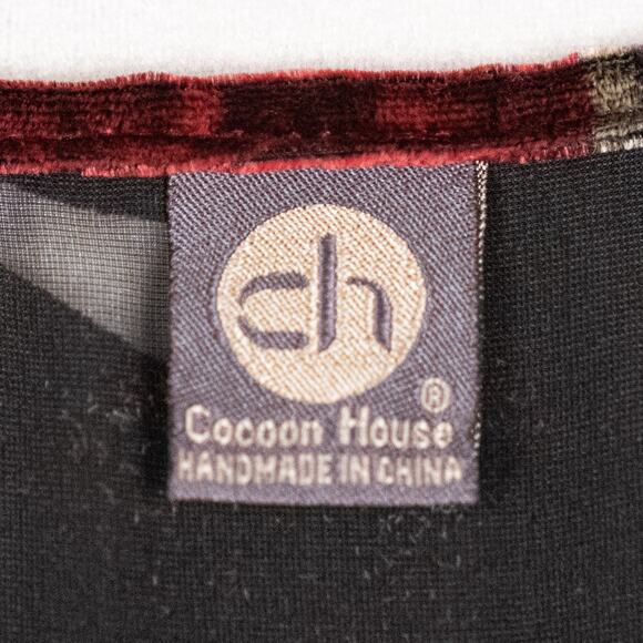 Cocoon House Colorful Burnout Velvet Kimono Jacket L/XL Silk Blend Artsy Unique - Picture 10 of 11